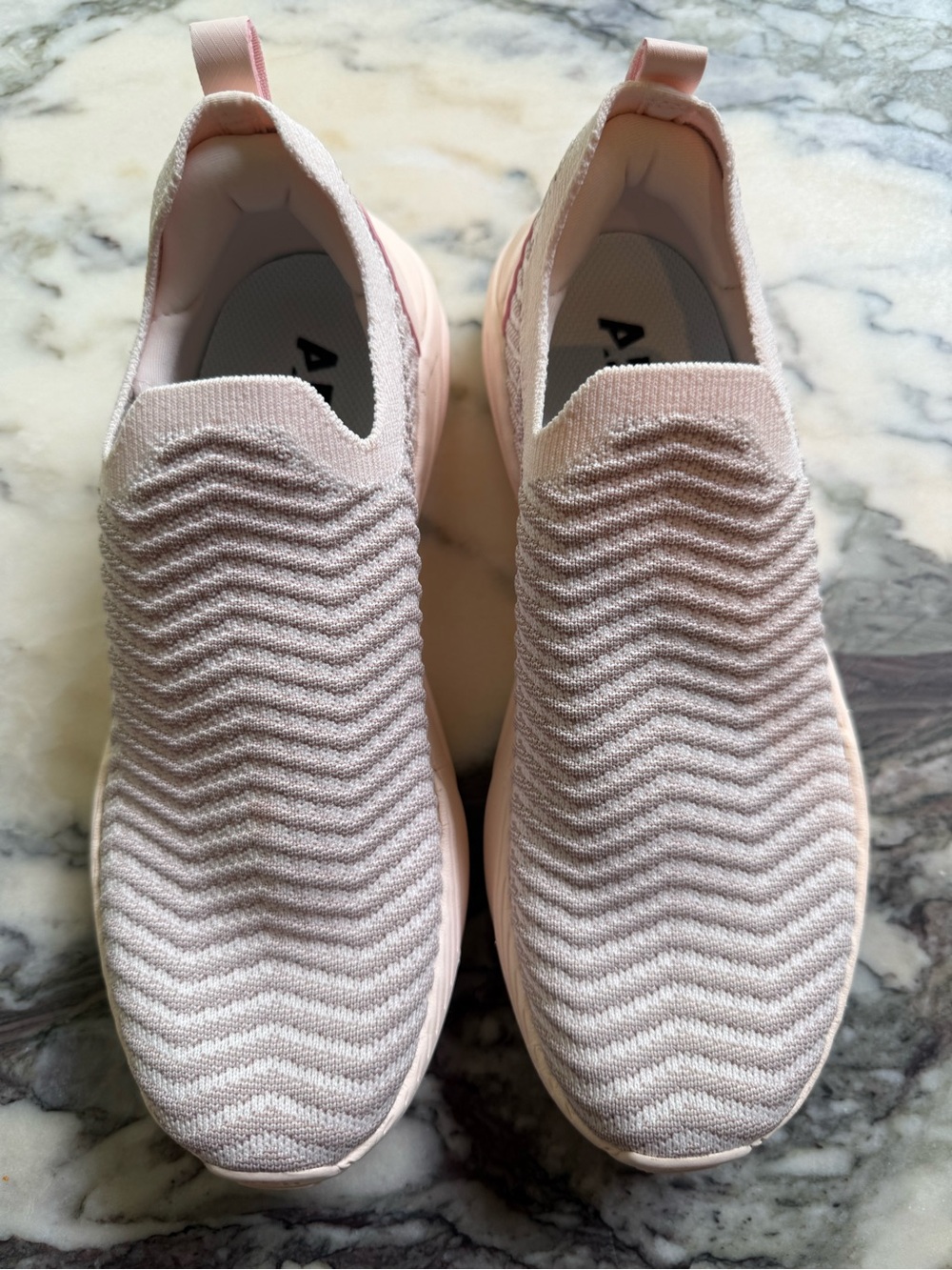 Apl Women’s Slip-On Knit Sneakers — Blush Pink